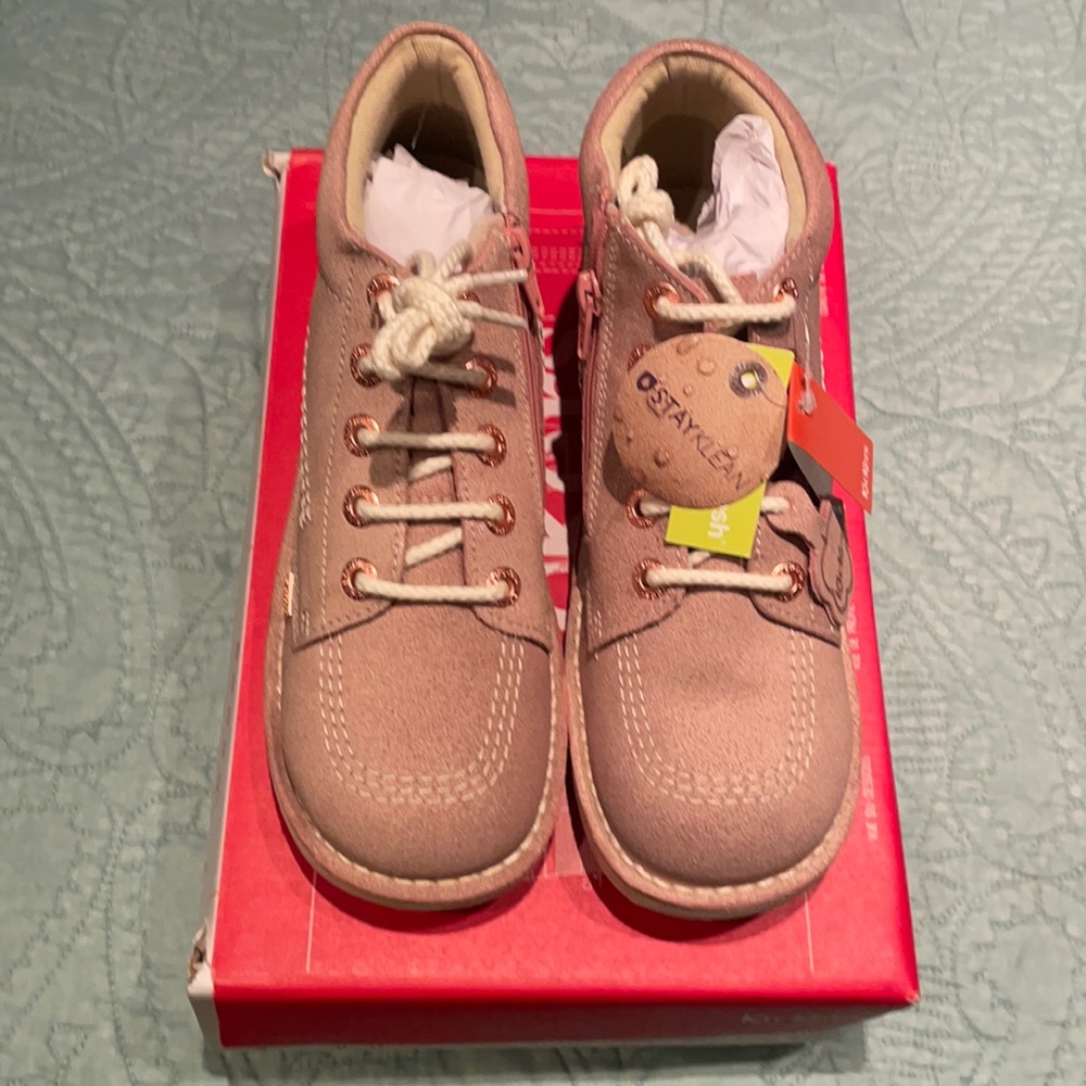 Kickers rose gold pink boots size 38